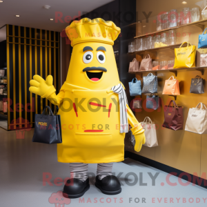 Gul pommes frites maskot...