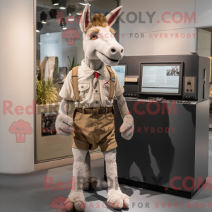 Beige æsel maskot kostume...