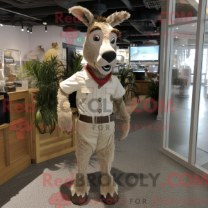 Beige ezel mascottekostuum...