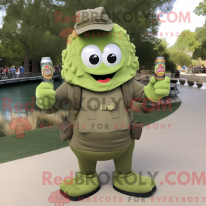 Postava maskota Olive Green...