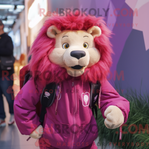 Magenta Tamer Lion maskot...