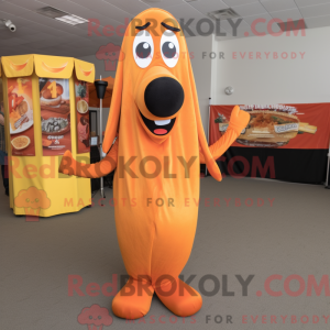 Orange Hot Dogs mascot...