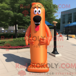 Orange Hot Dogs mascot...