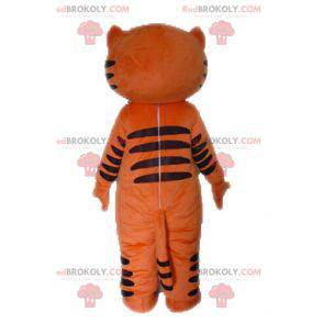 Sjov og original orange og sort kat maskot - Redbrokoly.com