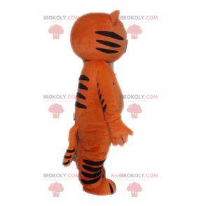 Mascotte de chat orange et noir rigolo et original -