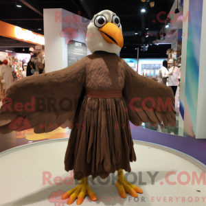 Brown Gull maskot kostym...