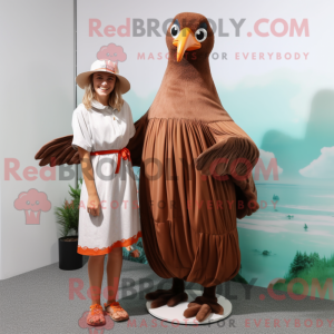 Brown Gull maskot kostym...