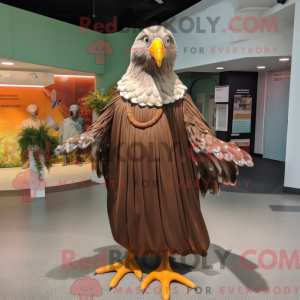 Brown Gull maskot kostym...