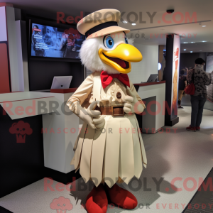 Tan Rooster mascot costume...