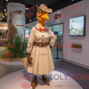 Tan Rooster mascot costume...