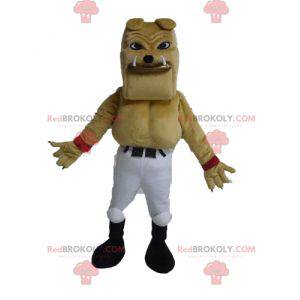 Kæmpe og muskuløs beige bulldog maskot - Redbrokoly.com