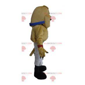 Riesen- und muskulöses beige Bulldoggenmaskottchen -