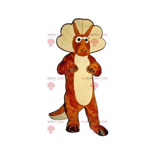 Mascotte di dinosauro arancione e bianco - Redbrokoly.com