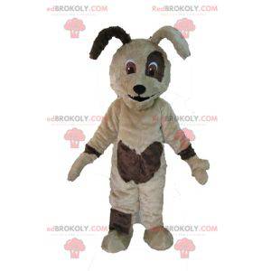 Mascotte de chien beige et marron doux et mignon -