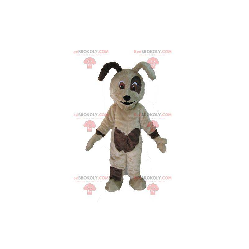 Měkký a roztomilý béžový a hnědý psí maskot - Redbrokoly.com
