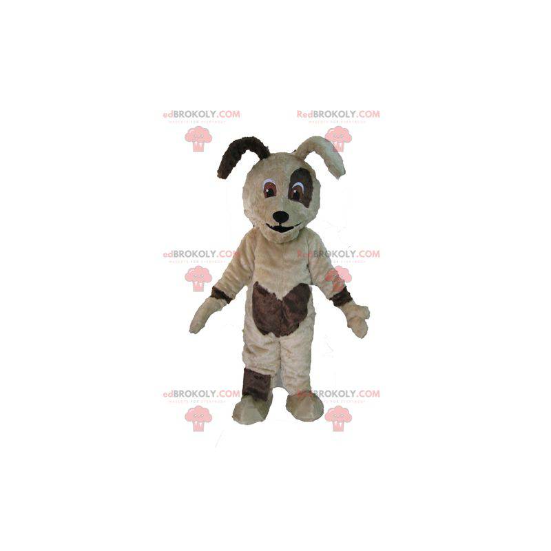 Zachte en schattige hond mascotte beige en bruin -