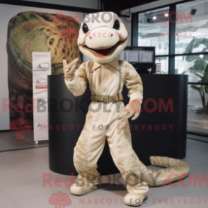 Beige python maskotdräkt med culottes och handskar - Python Mascots - REBROKO_214195 - RedBrokoly.com