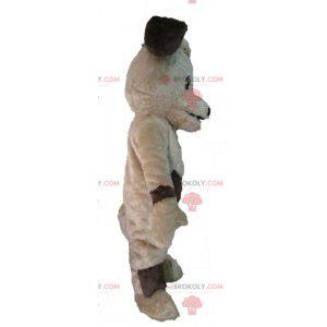 Mascotte de chien beige et marron doux et mignon -