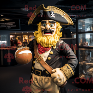 Gold Pirate mascot costume...