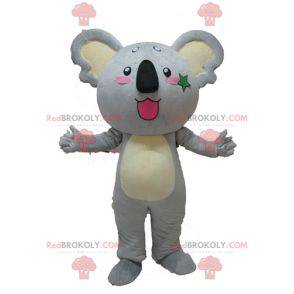 Kæmpe og sød grå og gul koala maskot - Redbrokoly.com