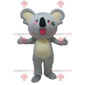 Mascote coala gigante e fofo cinza e amarelo - Redbrokoly.com