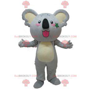 Mascotte de koala gris et jaune géant et mignon - Redbrokoly.com