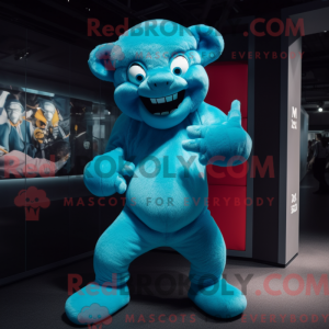Cyan Contortionist maskot...