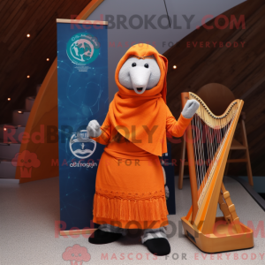 Oransje Celtic Harp maskot...