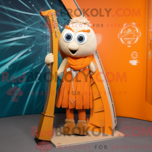 Orange Celtic Harpe maskot...