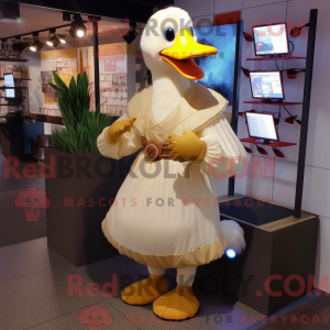 Tan Muscovy Duck maskot...