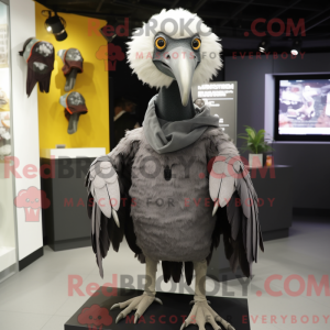 Gray Vulture maskot kostume...