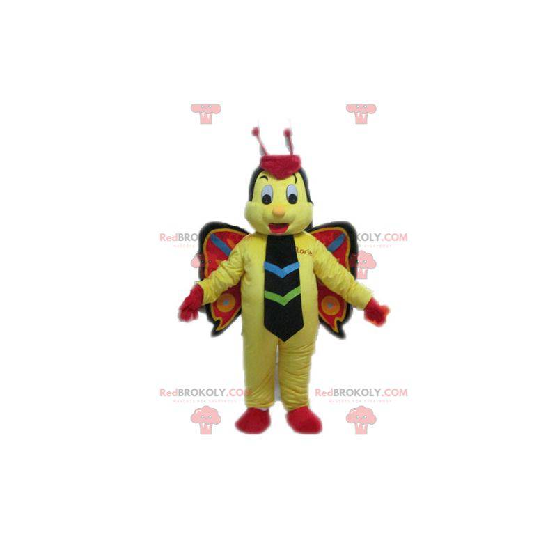 Farfalla mascotte giallo rosso e nero - Redbrokoly.com