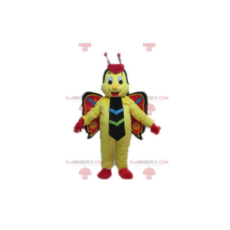 Mascote borboleta amarelo vermelho e preto - Redbrokoly.com