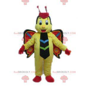 Mascotte de papillon jaune rouge et noir - Redbrokoly.com