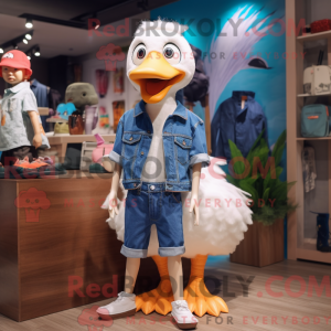 White Goose mascot costume...
