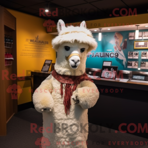 Cream Llama mascot costume...