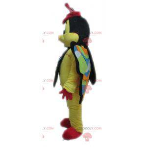 Mascotte de papillon jaune rouge et noir - Redbrokoly.com