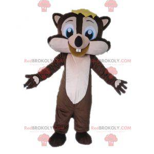 Mascote esquilo marrom e rosa muito sorridente - Redbrokoly.com
