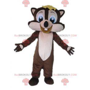 Mascote esquilo marrom e rosa muito sorridente - Redbrokoly.com