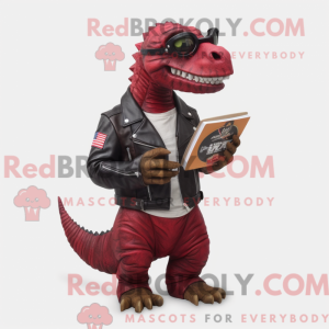 Maroon Iguanodon maskot...