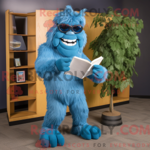 Blå Sasquatch maskot...