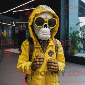 Yellow Skull mascot costume...