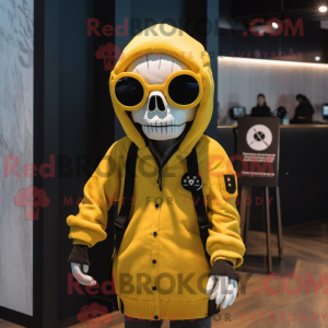 Gul hodeskalle maskot...