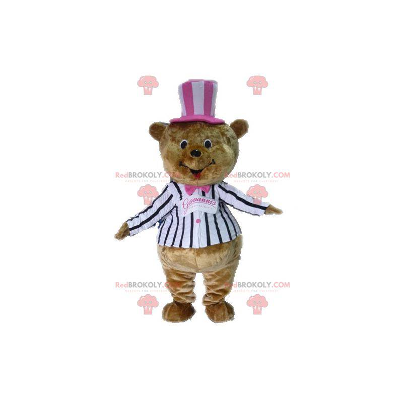 Mascotte d'ours en peluche marron costumé - Redbrokoly.com