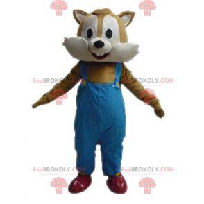 Brown and beige squirrel mascot in overalls - Redbrokoly.com