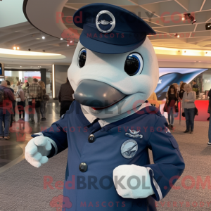 Navy Dolphin maskot kostume...