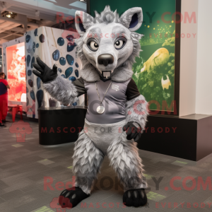 Silver Hyena mascot costume...