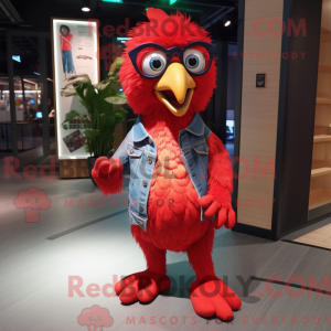 Rød papegøye maskot drakt...