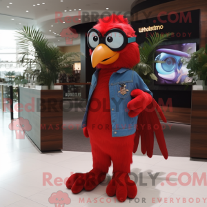 Rød papegøje maskot kostume...