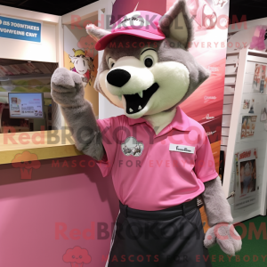 Pink Say Wolf maskot...